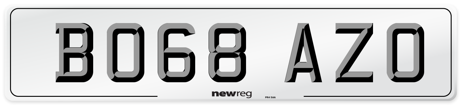 BO68 AZO Number Plate from New Reg